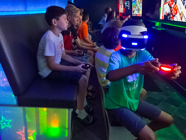 VR gaming experience inside the mobile video game truck VR gaming experience inside the mobile video game truck