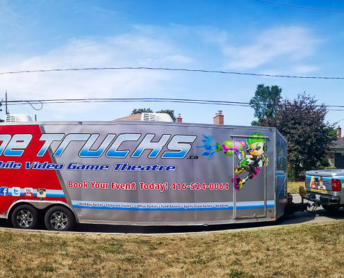 Video game truck came to a birthday party on August 13, 2022 in Toronto
